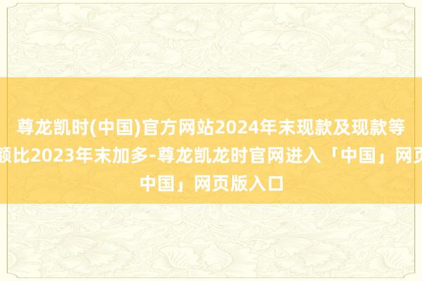 尊龙凯时(中国)官方网站2024年末现款及现款等价物净额比2023年末加多-尊龙凯龙时官网进入「中国」网页版入口
