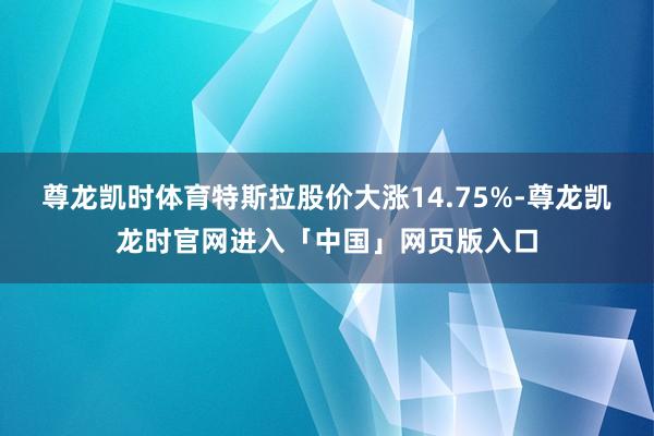 尊龙凯时体育特斯拉股价大涨14.75%-尊龙凯龙时官网进入「中国」网页版入口