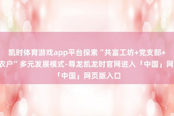 凯时体育游戏app平台探索“共富工坊+党支部+妥洽社+农户”多元发展模式-尊龙凯龙时官网进入「中国」网页版入口