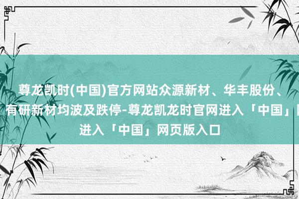 尊龙凯时(中国)官方网站众源新材、华丰股份、滨海动力、有研新材均波及跌停-尊龙凯龙时官网进入「中国」网页版入口
