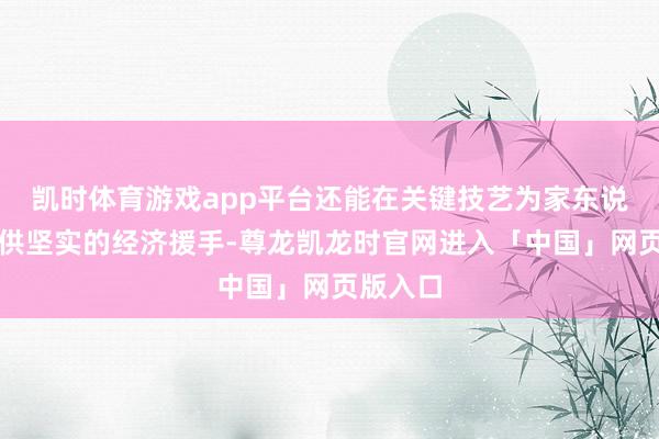凯时体育游戏app平台还能在关键技艺为家东说念主提供坚实的经济援手-尊龙凯龙时官网进入「中国」网页版入口