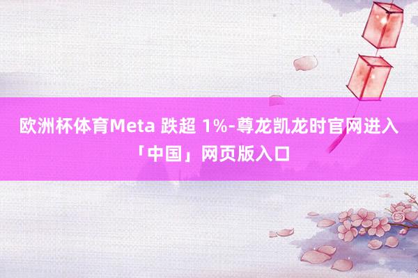 欧洲杯体育Meta 跌超 1%-尊龙凯龙时官网进入「中国」网页版入口
