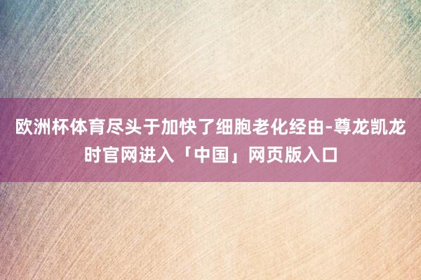 欧洲杯体育尽头于加快了细胞老化经由-尊龙凯龙时官网进入「中国」网页版入口