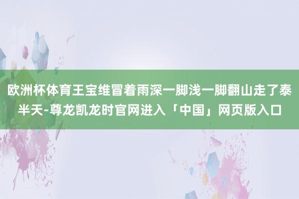 欧洲杯体育王宝维冒着雨深一脚浅一脚翻山走了泰半天-尊龙凯龙时官网进入「中国」网页版入口
