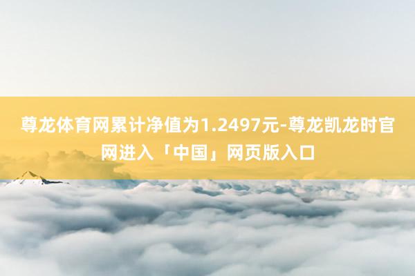 尊龙体育网累计净值为1.2497元-尊龙凯龙时官网进入「中国」网页版入口
