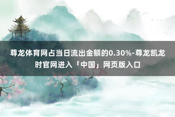 尊龙体育网占当日流出金额的0.30%-尊龙凯龙时官网进入「中国」网页版入口
