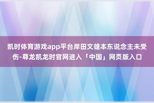 凯时体育游戏app平台岸田文雄本东说念主未受伤-尊龙凯龙时官网进入「中国」网页版入口