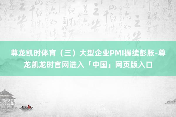 尊龙凯时体育　　（三）大型企业PMI握续彭胀-尊龙凯龙时官网进入「中国」网页版入口