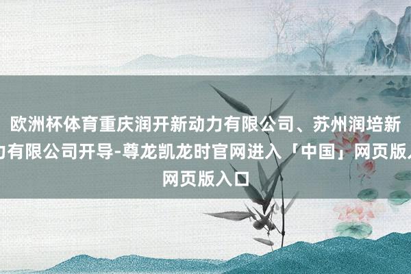 欧洲杯体育重庆润开新动力有限公司、苏州润培新动力有限公司开导-尊龙凯龙时官网进入「中国」网页版入口