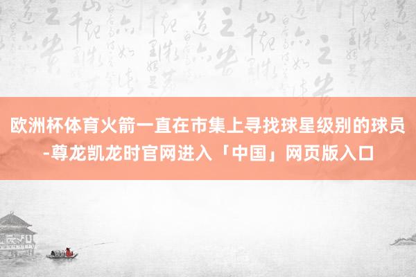 欧洲杯体育火箭一直在市集上寻找球星级别的球员-尊龙凯龙时官网进入「中国」网页版入口