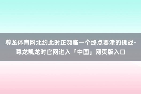 尊龙体育网北约此时正濒临一个终点要津的挑战-尊龙凯龙时官网进入「中国」网页版入口