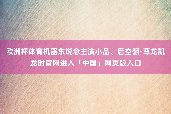 欧洲杯体育机器东说念主演小品、后空翻-尊龙凯龙时官网进入「中国」网页版入口