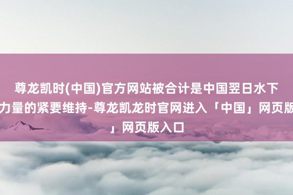 尊龙凯时(中国)官方网站被合计是中国翌日水下遑急力量的紧要维持-尊龙凯龙时官网进入「中国」网页版入口
