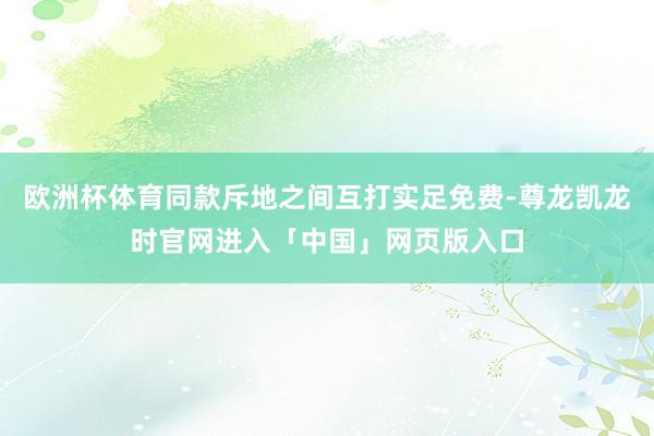 欧洲杯体育同款斥地之间互打实足免费-尊龙凯龙时官网进入「中国」网页版入口
