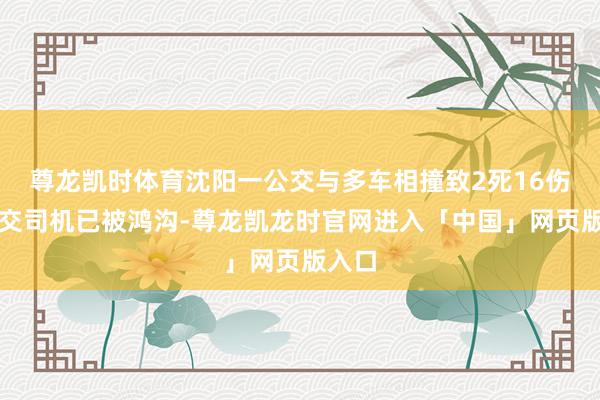 尊龙凯时体育沈阳一公交与多车相撞致2死16伤，公交司机已被鸿沟-尊龙凯龙时官网进入「中国」网页版入口