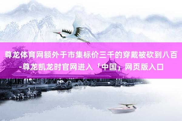尊龙体育网额外于市集标价三千的穿戴被砍到八百-尊龙凯龙时官网进入「中国」网页版入口