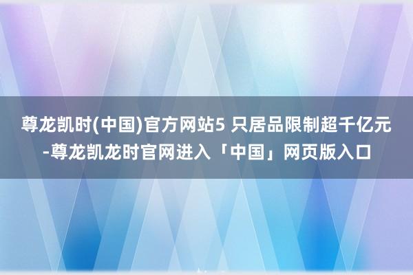 尊龙凯时(中国)官方网站5 只居品限制超千亿元-尊龙凯龙时官网进入「中国」网页版入口
