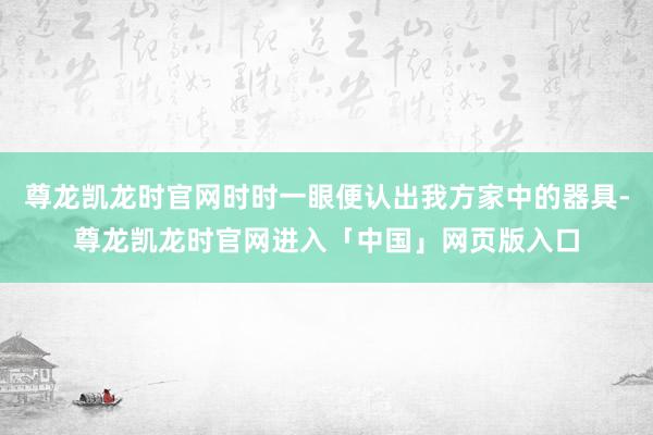 尊龙凯龙时官网时时一眼便认出我方家中的器具-尊龙凯龙时官网进入「中国」网页版入口