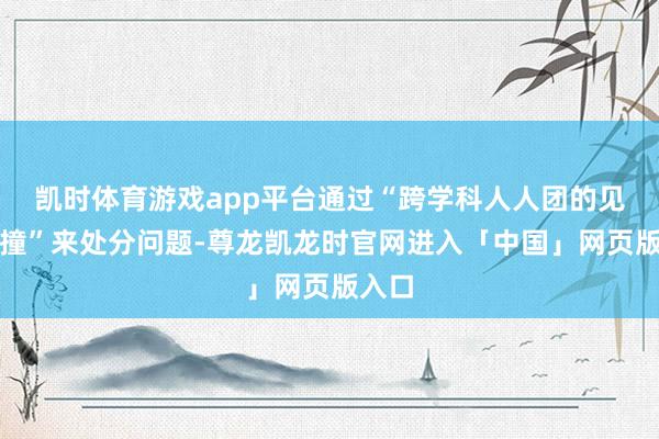 凯时体育游戏app平台通过“跨学科人人团的见识碰撞”来处分问题-尊龙凯龙时官网进入「中国」网页版入口